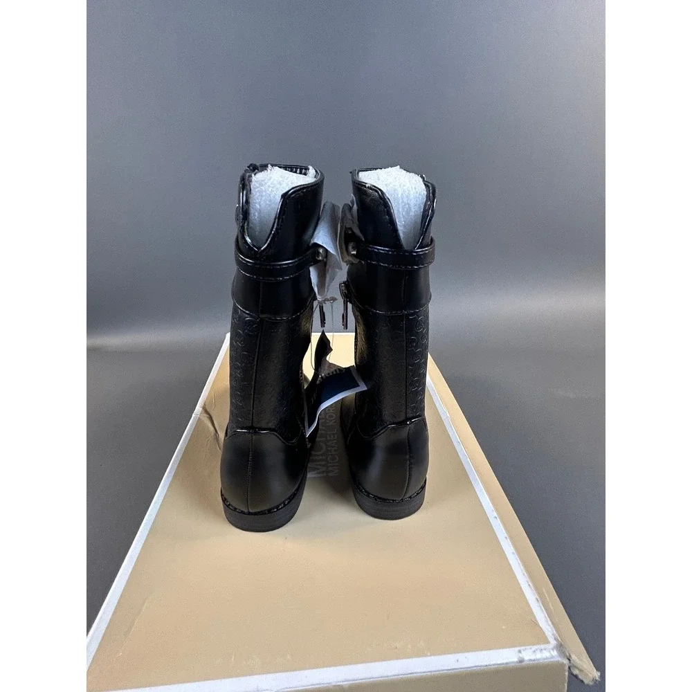 Michael Kors Emma Rachel Black Monogram Kids Tall Boots Size 7 Toddler MP103221A